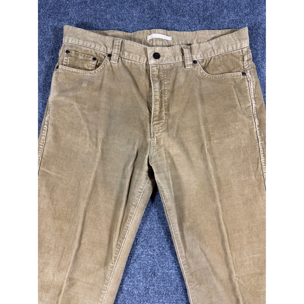LL Bean Pants Mens 35x30‎ Standard Fit Corduroy Khaki Tan Preppy Casual Cotton